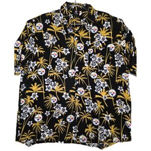 Pittsburgh Steelers Shirt Button Up Mens XL NFL Football Hawaiian Team Apparel
